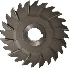 Made in USA - 5" Diam x 3/8" Width of Cut, 24 Teeth, High Speed Steel Side Milling Cutter - Staggered Teeth, Uncoated - Apex Tool & Supply