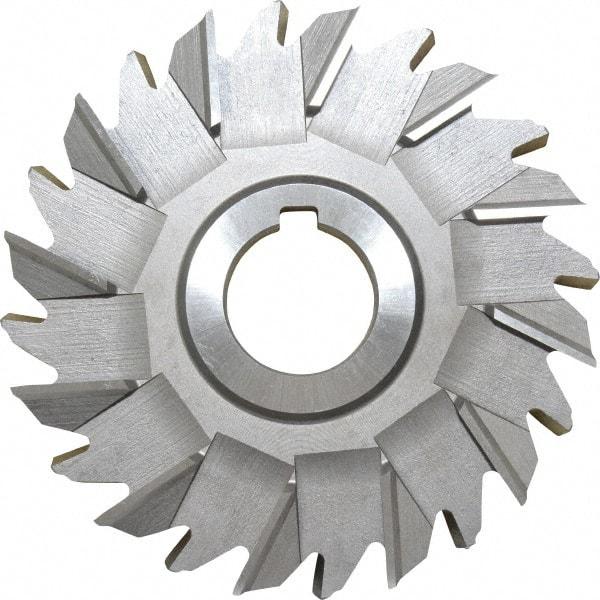 Made in USA - 5" Diam x 3/4" Width of Cut, 24 Teeth, High Speed Steel Side Milling Cutter - Staggered Teeth, Uncoated - Apex Tool & Supply