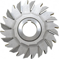 Made in USA - 5" Diam x 3/4" Width of Cut, 24 Teeth, High Speed Steel Side Milling Cutter - Staggered Teeth, Uncoated - Apex Tool & Supply