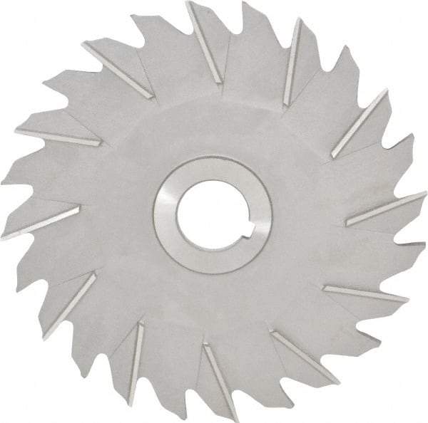 Made in USA - 6" Diam x 1/4" Width of Cut, 24 Teeth, High Speed Steel Side Milling Cutter - Staggered Teeth, Uncoated - Apex Tool & Supply