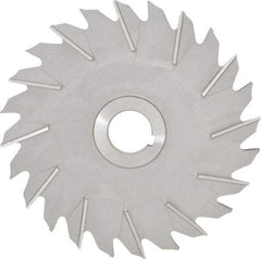 Made in USA - 6" Diam x 1/4" Width of Cut, 24 Teeth, High Speed Steel Side Milling Cutter - Staggered Teeth, Uncoated - Apex Tool & Supply