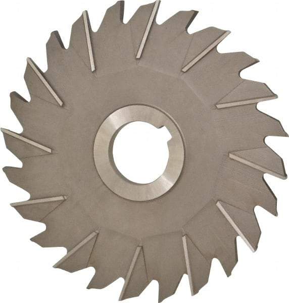 Made in USA - 6" Diam x 1/4" Width of Cut, 24 Teeth, High Speed Steel Side Milling Cutter - Staggered Teeth, Uncoated - Apex Tool & Supply