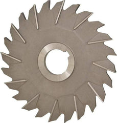 Made in USA - 6" Diam x 1/4" Width of Cut, 24 Teeth, High Speed Steel Side Milling Cutter - Staggered Teeth, Uncoated - Apex Tool & Supply