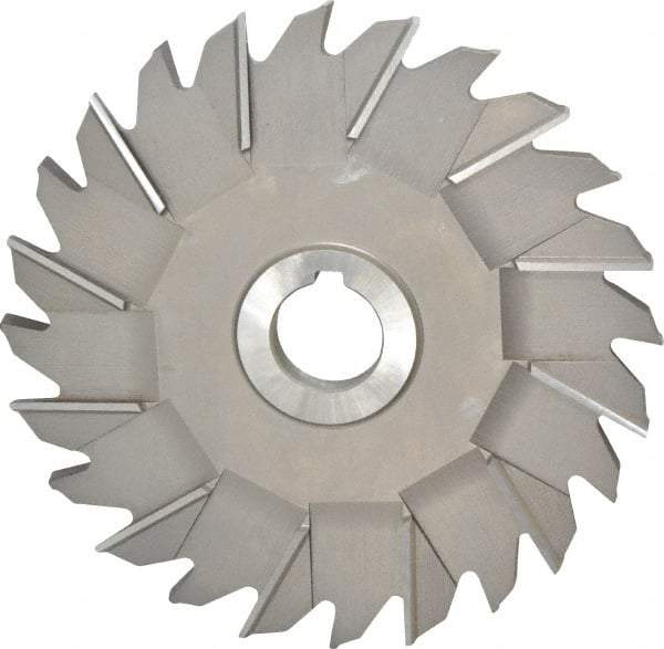 Made in USA - 6" Diam x 3/8" Width of Cut, 24 Teeth, High Speed Steel Side Milling Cutter - Staggered Teeth, Uncoated - Apex Tool & Supply