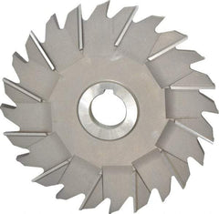 Made in USA - 6" Diam x 3/8" Width of Cut, 24 Teeth, High Speed Steel Side Milling Cutter - Staggered Teeth, Uncoated - Apex Tool & Supply