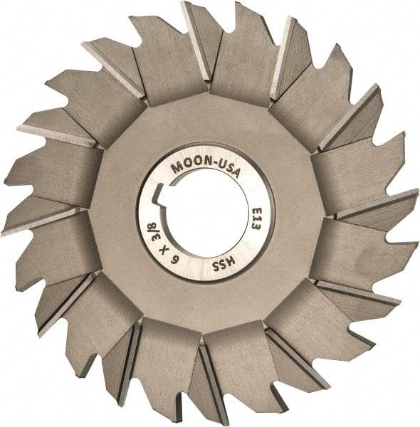 Made in USA - 6" Diam x 3/8" Width of Cut, 24 Teeth, High Speed Steel Side Milling Cutter - Staggered Teeth, Uncoated - Apex Tool & Supply