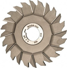 Made in USA - 6" Diam x 3/8" Width of Cut, 24 Teeth, High Speed Steel Side Milling Cutter - Staggered Teeth, Uncoated - Apex Tool & Supply