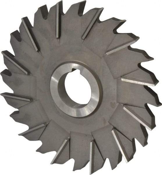 Made in USA - 6" Diam x 1/2" Width of Cut, 24 Teeth, High Speed Steel Side Milling Cutter - Staggered Teeth, Uncoated - Apex Tool & Supply