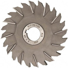 Made in USA - 6" Diam x 5/8" Width of Cut, 24 Teeth, High Speed Steel Side Milling Cutter - Staggered Teeth, Uncoated - Apex Tool & Supply