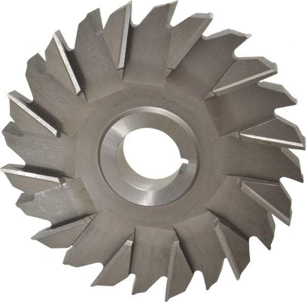 Made in USA - 6" Diam x 3/4" Width of Cut, 24 Teeth, High Speed Steel Side Milling Cutter - Staggered Teeth, Uncoated - Apex Tool & Supply
