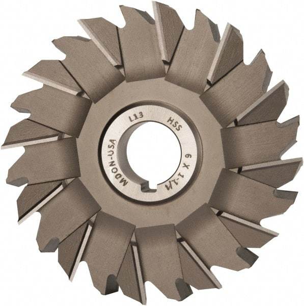 Made in USA - 6" Diam x 1-1/4" Width of Cut, 24 Teeth, High Speed Steel Side Milling Cutter - Staggered Teeth, Uncoated - Apex Tool & Supply