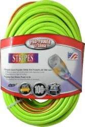 Southwire - 100', 12/3 Gauge/Conductors, Green/Red Outdoor Extension Cord - 1 Receptacle, 15 Amps, 125 VAC, UL SJTW, NEMA 5-15P, 5-15R - Apex Tool & Supply