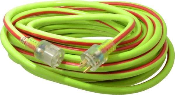 Southwire - 50', 10/3 Gauge/Conductors, Green/Red Outdoor Extension Cord - 1 Receptacle, 15 Amps, 125 VAC, UL SJTW, NEMA 5-15P, 5-15R - Apex Tool & Supply
