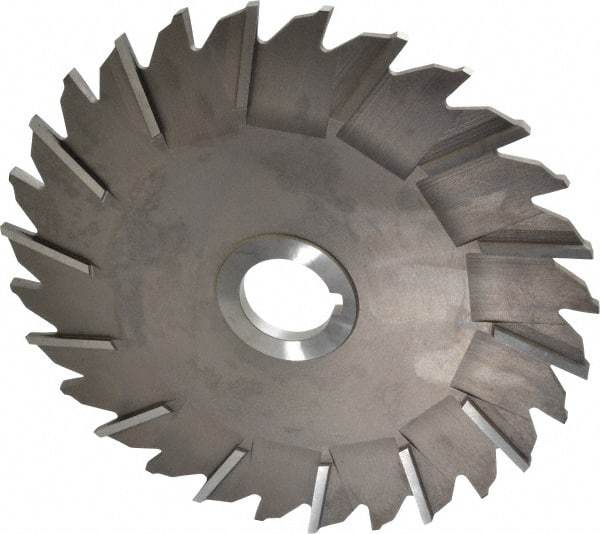 Made in USA - 8" Diam x 1/4" Width of Cut, 28 Teeth, High Speed Steel Side Milling Cutter - Staggered Teeth, Uncoated - Apex Tool & Supply