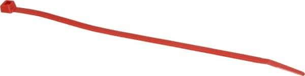Made in USA - 7.562 Inch Long x 0.18 Inch Wide x 1-7/8 Inch Bundle Diameter, Red, Nylon Standard Cable Tie - 50 Lb. Strength, 0.052 Inch Thick - Apex Tool & Supply