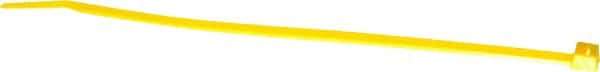 Made in USA - 7.562" Long Yellow Nylon Standard Cable Tie - 50 Lb Tensile Strength, 1.32mm Thick, 2" Max Bundle Diam - Apex Tool & Supply