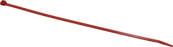 Made in USA - 8-7/8" Long Red Nylon Standard Cable Tie - 40 Lb Tensile Strength, 1.24mm Thick, 3" Max Bundle Diam - Apex Tool & Supply