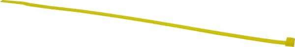 Made in USA - 8-7/8" Long Yellow Nylon Standard Cable Tie - 40 Lb Tensile Strength, 1.24mm Thick, 4" Max Bundle Diam - Apex Tool & Supply