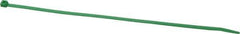 Made in USA - 8-7/8" Long Green Nylon Standard Cable Tie - 40 Lb Tensile Strength, 1.24mm Thick, 1-3/4" Max Bundle Diam - Apex Tool & Supply