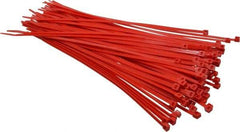 Made in USA - 11-1/4" Long Red Nylon Standard Cable Tie - 50 Lb Tensile Strength, 1.32mm Thick, 3" Max Bundle Diam - Apex Tool & Supply