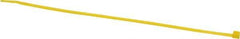 Made in USA - 11-1/4" Long Yellow Nylon Standard Cable Tie - 50 Lb Tensile Strength, 1.32mm Thick, 2" Max Bundle Diam - Apex Tool & Supply