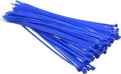 Made in USA - 11-1/4" Long Blue Nylon Standard Cable Tie - 50 Lb Tensile Strength, 1.32mm Thick, 4" Max Bundle Diam - Apex Tool & Supply