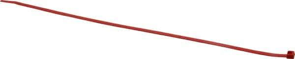Made in USA - 14-1/4" Long Red Nylon Standard Cable Tie - 50 Lb Tensile Strength, 1.32mm Thick, 4" Max Bundle Diam - Apex Tool & Supply