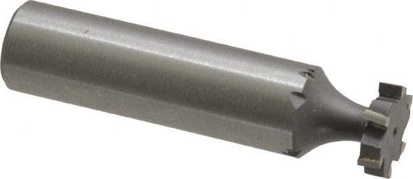 Made in USA - 1/2" Diam x 1/8" Face Width, Carbide-Tipped, 6 Teeth, Shank Connection Woodruff Keyseat Cutter - Uncoated, 2-1/8" OAL x 1/2" Shank, Staggered Teeth, ANSI 404, Old Standard 3 - Apex Tool & Supply