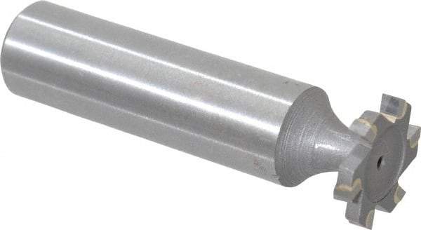 Made in USA - 5/8" Diam x 3/32" Face Width, Carbide-Tipped, 6 Teeth, Shank Connection Woodruff Keyseat Cutter - Uncoated, 2-3/32" OAL x 1/2" Shank, Staggered Teeth, ANSI 305, Old Standard 4 - Apex Tool & Supply