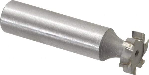 Made in USA - 5/8" Diam x 5/32" Face Width, Carbide-Tipped, 6 Teeth, Shank Connection Woodruff Keyseat Cutter - Uncoated, 2-5/32" OAL x 1/2" Shank, Staggered Teeth, ANSI 505, Old Standard 6 - Apex Tool & Supply