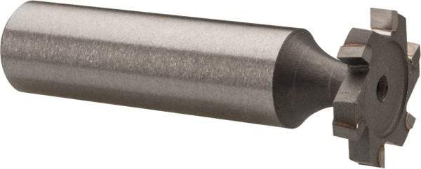 Made in USA - 3/4" Diam x 1/8" Face Width, Carbide-Tipped, 6 Teeth, Shank Connection Woodruff Keyseat Cutter - Uncoated, 2-1/8" OAL x 1/2" Shank, Staggered Teeth, ANSI 406, Old Standard 7 - Apex Tool & Supply