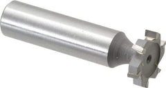 Made in USA - 3/4" Diam x 5/32" Face Width, Carbide-Tipped, 6 Teeth, Shank Connection Woodruff Keyseat Cutter - Uncoated, 2-5/32" OAL x 1/2" Shank, Staggered Teeth, ANSI 506, Old Standard 8 - Apex Tool & Supply