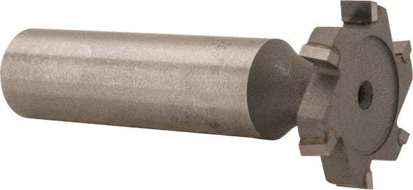 Made in USA - 7/8" Diam x 5/32" Face Width, Carbide-Tipped, 6 Teeth, Shank Connection Woodruff Keyseat Cutter - Uncoated, 2-5/32" OAL x 1/2" Shank, Staggered Teeth, ANSI 507, Old Standard 10 - Apex Tool & Supply