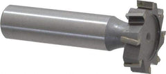 Made in USA - 1" Diam x 1/4" Face Width, Carbide-Tipped, 8 Teeth, Shank Connection Woodruff Keyseat Cutter - Uncoated, 2-1/4" OAL x 1/2" Shank, Staggered Teeth, ANSI 808, Old Standard 15 - Apex Tool & Supply