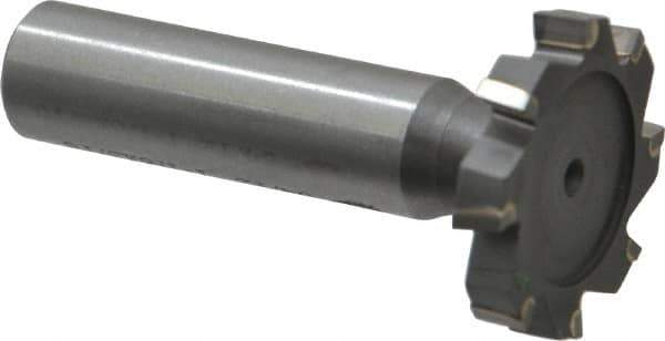 Made in USA - 1-1/8" Diam x 3/16" Face Width, Carbide-Tipped, 8 Teeth, Shank Connection Woodruff Keyseat Cutter - Uncoated, 2-3/16" OAL x 1/2" Shank, Staggered Teeth, ANSI 609, Old Standard 16 - Apex Tool & Supply