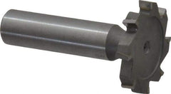 Made in USA - 1-1/4" Diam x 3/16" Face Width, Carbide-Tipped, 8 Teeth, Shank Connection Woodruff Keyseat Cutter - Uncoated, 2-3/16" OAL x 1/2" Shank, Staggered Teeth, ANSI 610, Old Standard 19 - Apex Tool & Supply