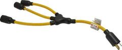 Southwire - 3 Outlets, 125 VAC, 20 Amp, Yellow and Black, W Adapter - L5-20P, L5-20R NEMA Configuration, 20 Inch Long, UL Listed - Apex Tool & Supply