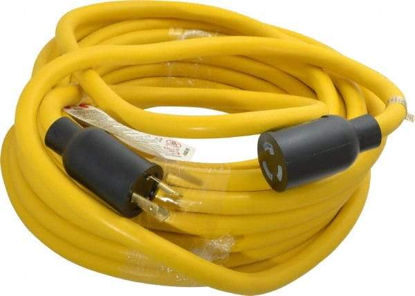 Southwire - 50', 12/3 Gauge/Conductors, Yellow Wet & Dry Location, Indoor & Outdoor Extension Cord - 1 Receptacle, 20 Amps, 125 VAC, UL STW, NEMA L5-20P, L5-20R - Apex Tool & Supply