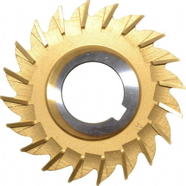 Made in USA - 3" Diam x 1/4" Width of Cut, 20 Teeth, High Speed Steel Side Milling Cutter - Straight Teeth, TiN Coated - Apex Tool & Supply