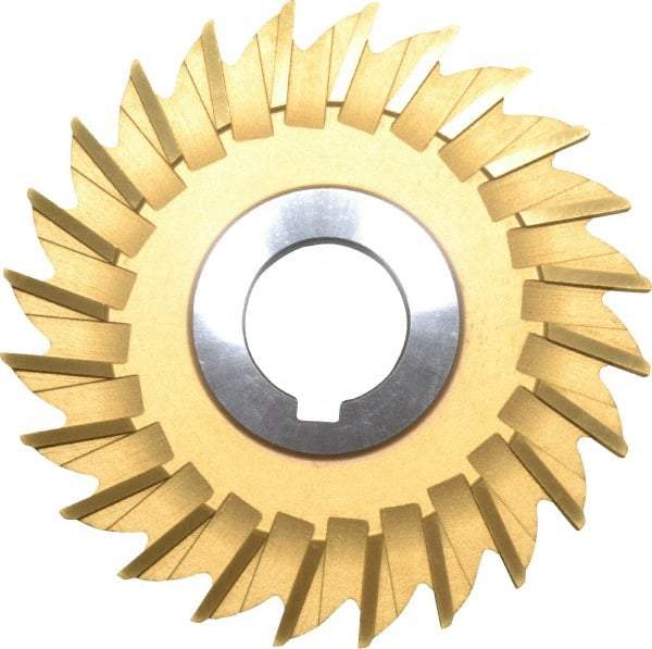 Made in USA - 4" Diam x 1/4" Width of Cut, 24 Teeth, High Speed Steel Side Milling Cutter - Straight Teeth, TiN Coated - Apex Tool & Supply