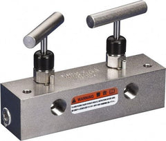 Enerpac - 3/8" Inlet, 3/8" Outlet Manifold - 6" Long x 1.63" Wide x 4.16" High, 150°F Max, 1 Inlet Port, 4 Outlet Ports - Apex Tool & Supply