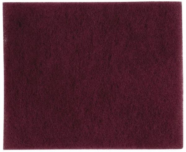 Ability One - 11-1/6" Long x 9" Wide x 1/4" Thick Cleansing Pad - Light-Duty, Maroon - Apex Tool & Supply