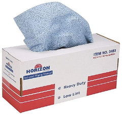 Ability One - Flat Fold Shop Towel/Industrial Wipes - 16-1/2" x 11-1/2" Sheet Size, Blue - Apex Tool & Supply