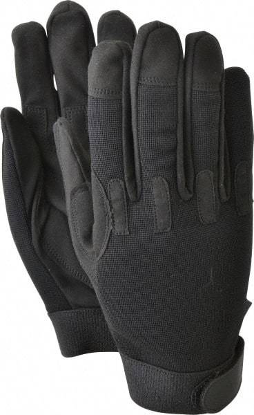 Ability One - Size XL (10) Nylon/Spandura Anti-Vibration/Impact Protection Work Gloves - For Mechanic's & Lifting, Uncoated, Hook & Loop Cuff, Full Fingered, Black, Paired - Apex Tool & Supply