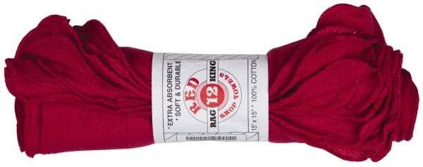 Ability One - 16 Inch Long x 15 Inch Wide Cotton Shop Cloths - Red - Apex Tool & Supply