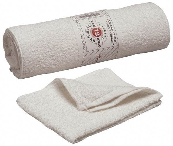 Ability One - 16 Inch Long x 19 Inch Wide Cotton Shop Cloths - White, Box - Apex Tool & Supply