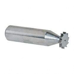 Made in USA - 1/2" Diam x 3/32" Face Width, Solid Carbide, 10 Teeth, Shank Connection Woodruff Keyseat Cutter - Uncoated, 2-3/32" OAL x 1/2" Shank, Straight Teeth, ANSI 304, Old Standard 2 - Apex Tool & Supply