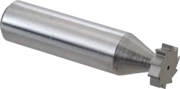 Made in USA - 1/2" Diam x 1/8" Face Width, Solid Carbide, 10 Teeth, Shank Connection Woodruff Keyseat Cutter - Uncoated, 2-1/8" OAL x 1/2" Shank, Straight Teeth, ANSI 404, Old Standard 3 - Apex Tool & Supply