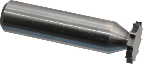 Made in USA - 5/8" Diam x 3/32" Face Width, Solid Carbide, 10 Teeth, Shank Connection Woodruff Keyseat Cutter - Uncoated, 2-3/32" OAL x 1/2" Shank, Straight Teeth, ANSI 305, Old Standard 4 - Apex Tool & Supply