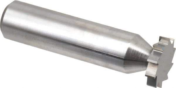 Made in USA - 5/8" Diam x 1/8" Face Width, Solid Carbide, 10 Teeth, Shank Connection Woodruff Keyseat Cutter - Uncoated, 2-1/8" OAL x 1/2" Shank, Straight Teeth, ANSI 405, Old Standard 5 - Apex Tool & Supply